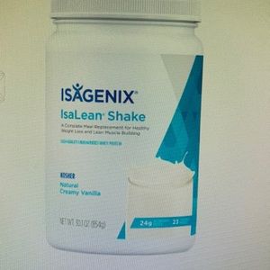 Isagenix IsaLean shake.  Kosher Natural Creamy Vanilla. 24g protein
